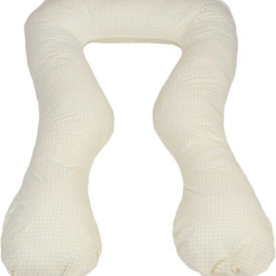 Nursing pillow pregnancy pillow - 300 cm - cream white - checked