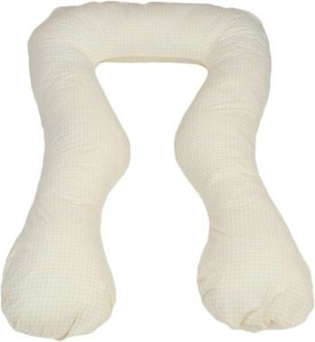 Coussin d'allaitement coussin de grossesse - 300 cm - blanc crème - à carreaux