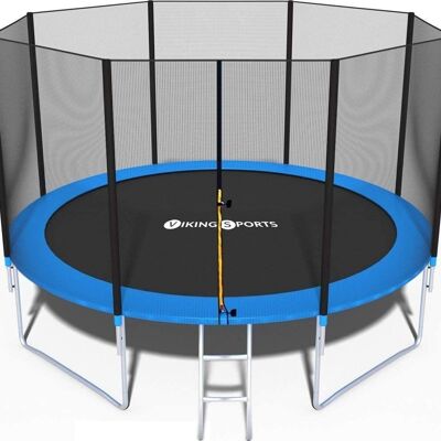 Trampoline 366 cm met veiligheidsnet blauw tot 150 kg