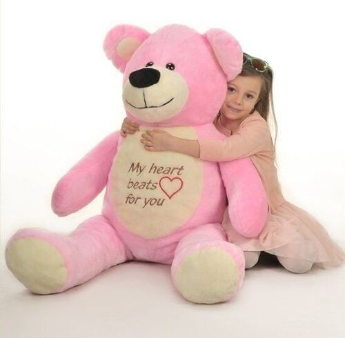 Super grote knuffelbeer - 125 cm grote teddybeer - roze