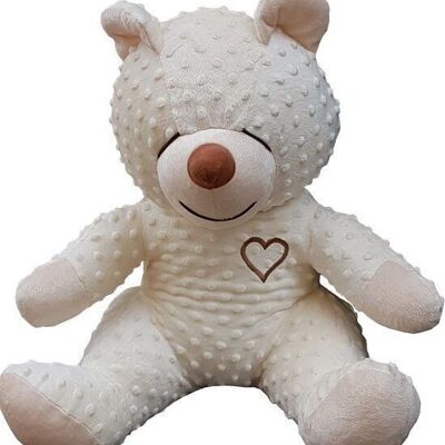 Summender Teddybär – schlafendes Kuscheltier – mit weißem Rauschen – ca. 45 cm – beige