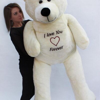 Teddybär XXL - 180 cm - Ich liebe dich für immer weiß