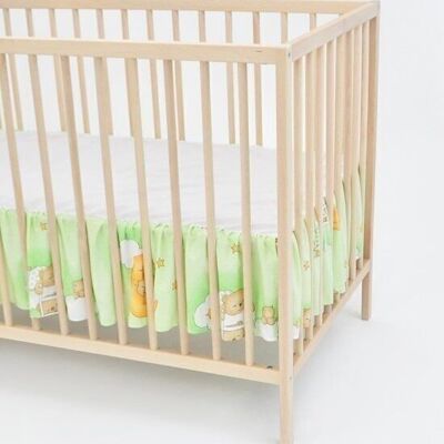 Bed bumper with canopy - 100% cotton - 120cm x 60cm - Green bears