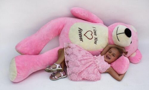 Teddybeer XXL - 180 cm - Love you forever roze