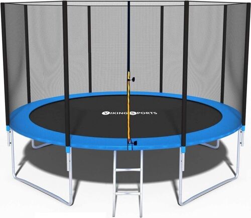 Trampoline - blauw - 374 cm - met net en ladder - tot 150 KG