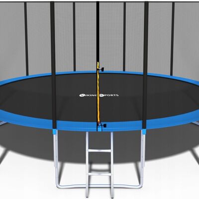 Trampolin - blau - 465 cm - mit Netz und Leiter - bis 150 KG