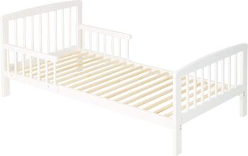 Magnifique lit pour tout-petits | Lit bébé | Lit en bois | 140x70cm | avec sommier à lattes | avec protection contre les pannes