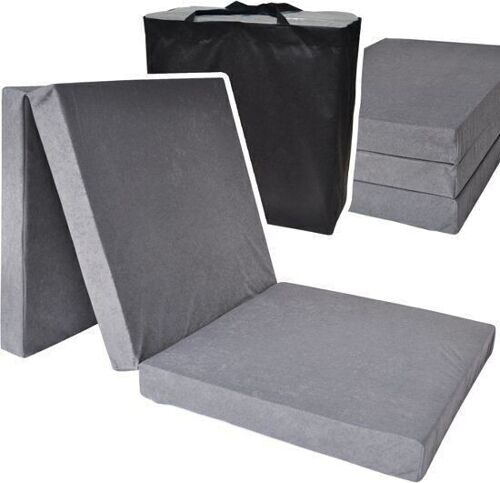 Logeermatras grijs  - opvouwbaar matras - 195x80x10 cm - campingmatras