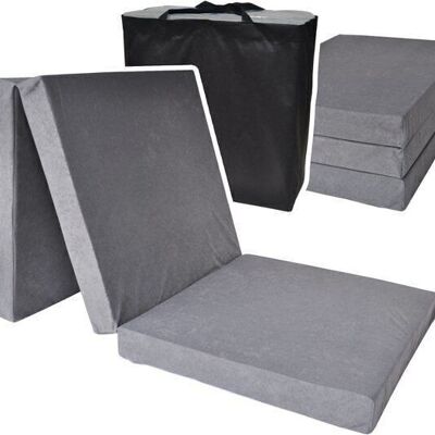Guest mattress gray - foldable mattress - 195x80x10 cm - camping mattress