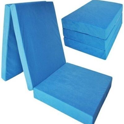 Guest mattress extra thick - blue - camping mattress - travel mattress - foldable mattress - 195 x 80 x 15