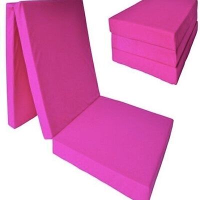 Colchón de invitados extra grueso - rosa - colchón de camping - colchón de viaje - colchón plegable - 195 x 70 x 15