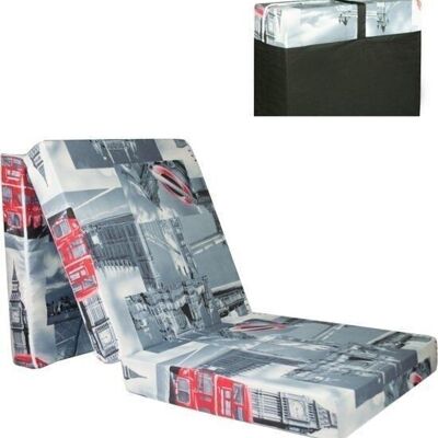 Foldable mattress - Washable cover - 195cm x 65cm x 10cm - London