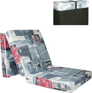 Matelas pliable - Housse lavable - 195cm x 65cm x 10cm - Londres