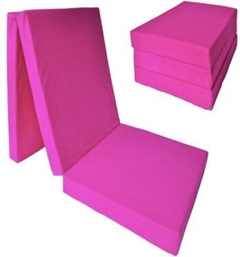 Matelas invité extra épais - rose - matelas de camping - matelas de voyage - matelas pliable - 195 x 80 x 15