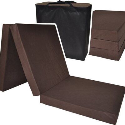 Guest mattress - brown - camping mattress - travel mattress - foldable mattress - 195 x 80 x 10