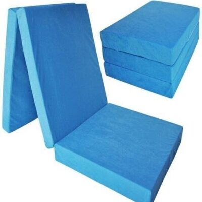 Logeermatras extra dik - blauw - camping matras - reismatras - opvouwbaar matras - 195 x 70 x 15