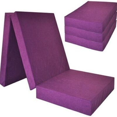 Guest mattress extra thick - violet - camping mattress - travel mattress - foldable mattress - 195 x 70 x 15