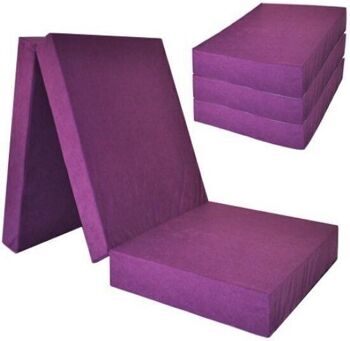 Matelas invité extra épais - violet - matelas de camping - matelas de voyage - matelas pliable - 195 x 70 x 15