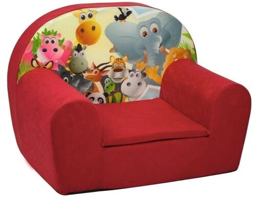 Luxe kinderstoel - kinderfauteuil - sofa - 60 x 45 - rood - Madagaskar