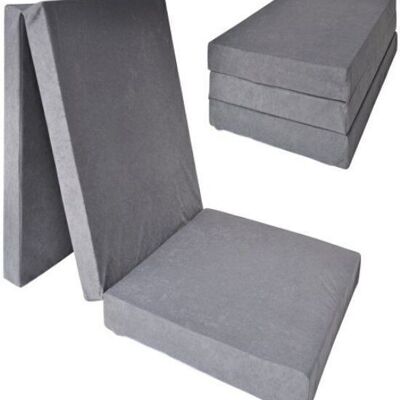 Guest mattress extra thick - gray - camping mattress - travel mattress - foldable mattress - 195 x 70 x 15