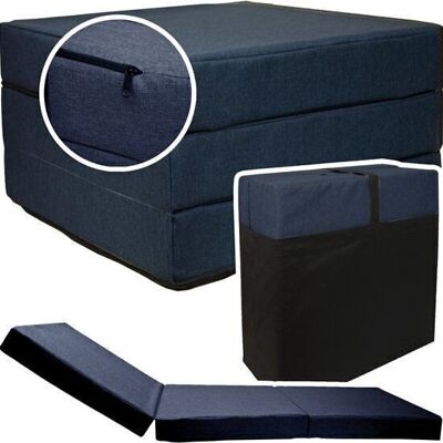 Logeermatras Navy Blue  - opvouwbaar matras - 195x65x10 cm - campingmatras