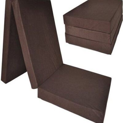 Guest mattress extra thick - brown - camping mattress - travel mattress - foldable mattress - 195 x 70 x 15