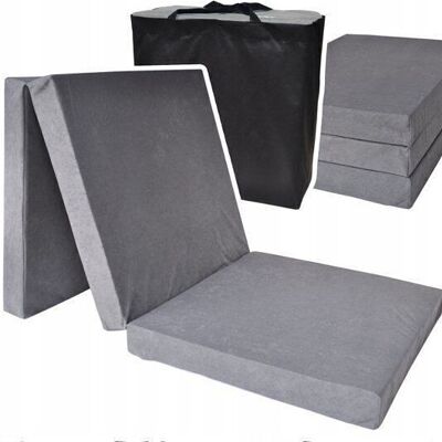 Guest mattress gray foldable mattress 195x80x15 cm camping mattress