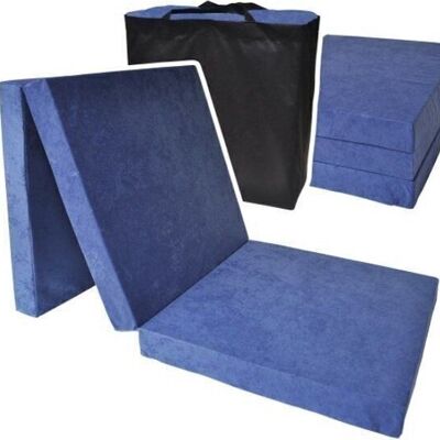 Logeermatras - navy blauw - camping matras - reismatras - opvouwbaar matras - 195 x 70 x 8