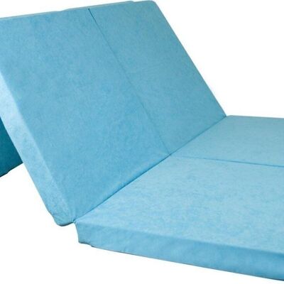 Colchón plegable para 2 personas - Funda lavable - 195 cm x 120 cm x 7 cm - Azul