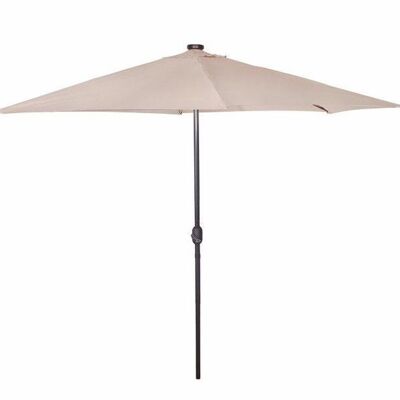 Beige parasol with solar LED lamp - 300 cm diameter