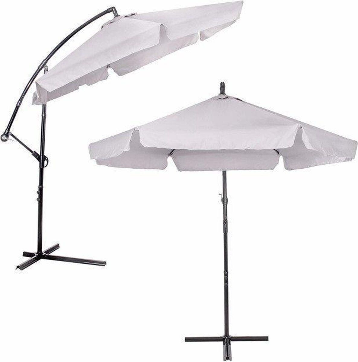 Schwimmender Sonnenschirm Garten – 300 cm – mattweiß – mit Klicksystem – Sonnenschutz