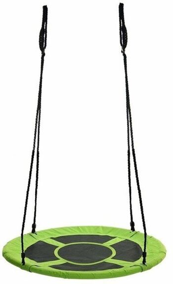 Balançoire nid vert en polyester 600D, balançoire de 90 cm de diamètre avec cordes jusqu'à 150 kg