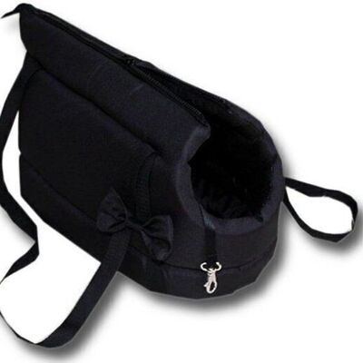 Bolsa de transporte para perros - perros pequeños - bolsa de transporte para perros - negro - 36x19x23 cm - elegante - bolso de hombro