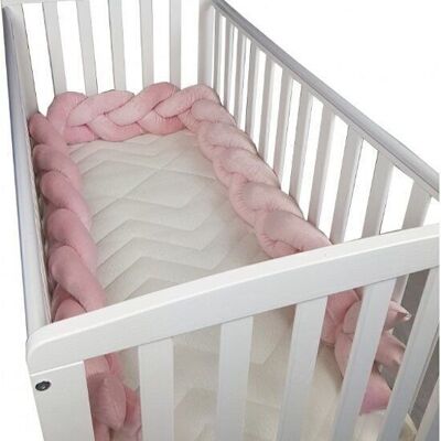 Bed bumper - 280 cm long - Braided - Pink