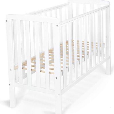 Cuna de bebé 100x50 cm - cama - blanca - regulable en altura - somier de láminas