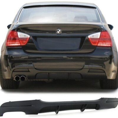 Difusor del parachoques trasero BMW E90 sedán - Doble tubo de escape