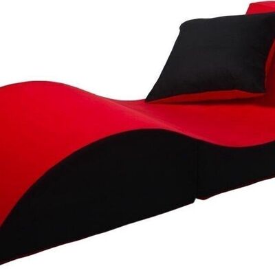 Fauteuil relax - 60 x 150 x 40 cm - noir rouge