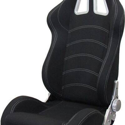Sports seat car black with upholstered rails
