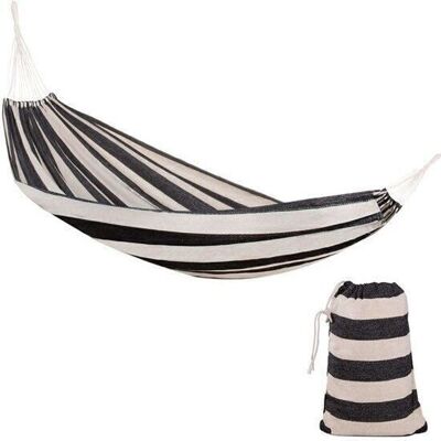 Hammock gray striped - XL - 200 x 150 cm - up to 200 KG! - outside