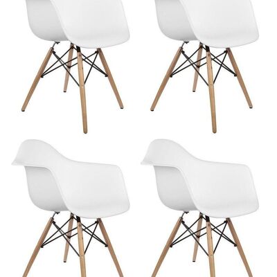 ARIANA - Dining room chairs with armrests - white - set of 4