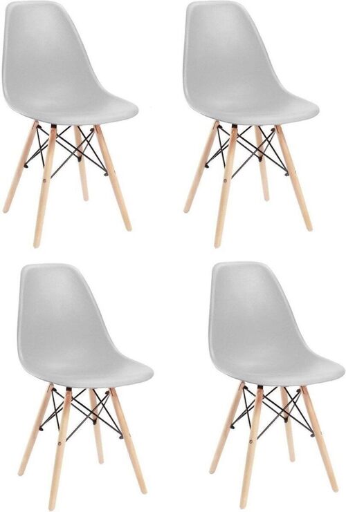 Keukentafel stoelen set -  grijs - 4 delige set - keuken - huiskamer