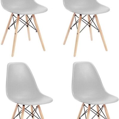 Küchentisch-Stühle-Set – Grau – 4-teiliges Set – Küche – Wohnzimmer