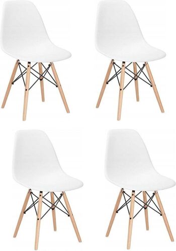 Chaise design Milano - blanc - ensemble 4 pièces - cuisine - salon