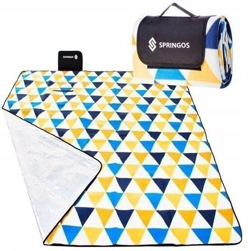 Picknickdeken - strandmat - 200x200 cm - driehoek patroon