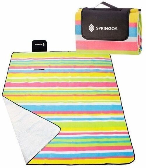 Picknickdeken - strandmat - 200x200 cm - vintage patroon