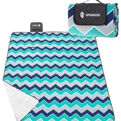 Picnic blanket - beach mat - 200x200 cm - zigzag pattern