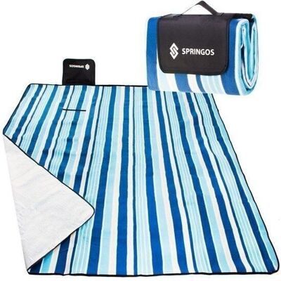Manta de picnic - estera de playa - 200x200 cm - estampado de rayas