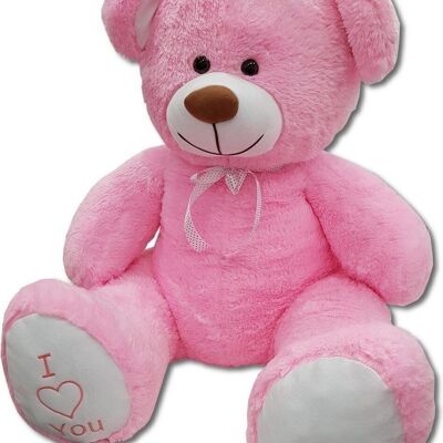 Grand ours en peluche rose I Love You 160cm