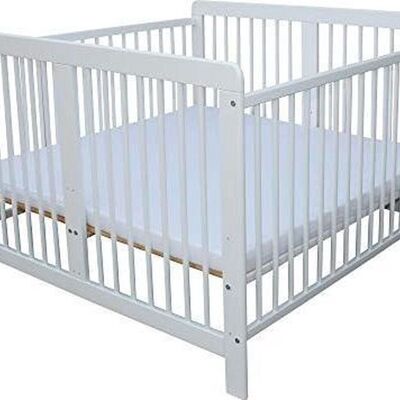 Twin bed - White - 120x120cm - including slatted bed base