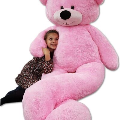 Grand ours en peluche 2,2 mètres rose 220 cm XXL